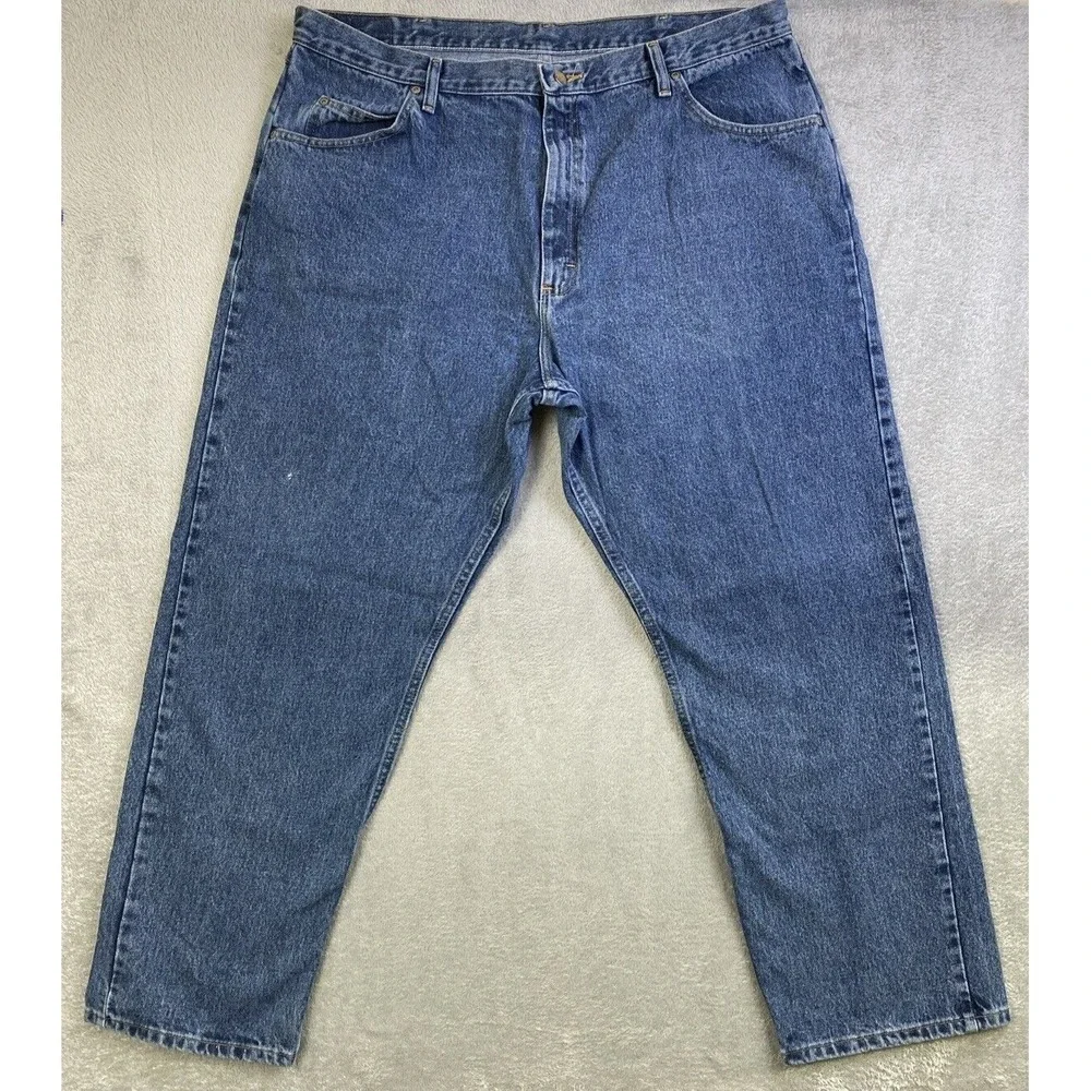 VTG Wrangler Jeans Men 42x30 Blue Denim Loose Relaxed Fit Cotton Cowboy Western